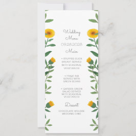 Primavera Marigold Floral Wedding Menu