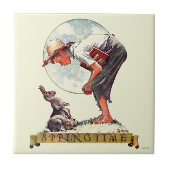 Primavera, menino 1935 com coelho (Frente)