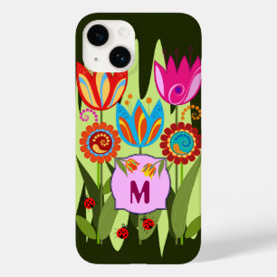 Primavera monograma com tulipas
