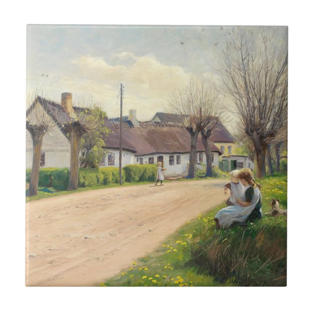 Primavera na vila com garotas na estrada (Frente)