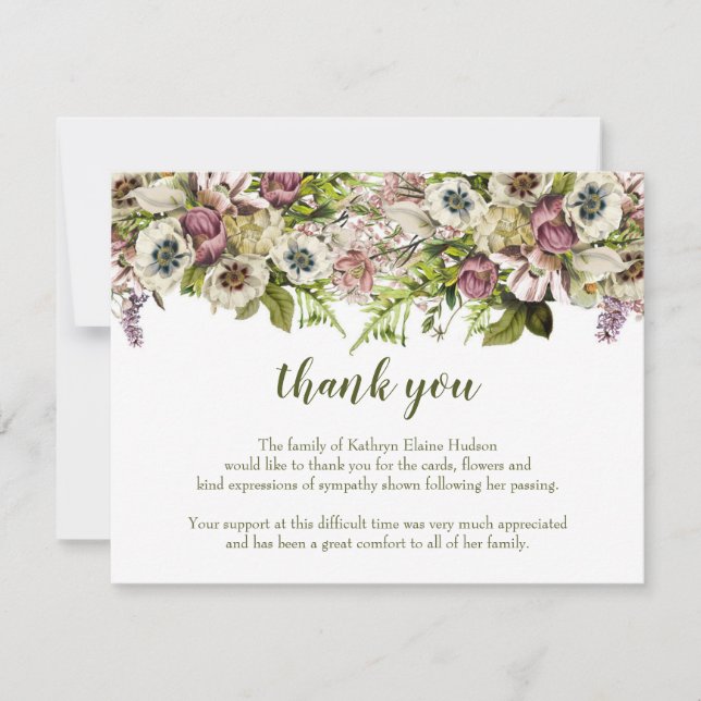 Primavera Poppies Obrigado Pelo Seu Cartão de cond (Frente)