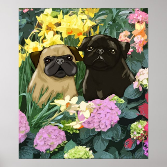 Primavera Pugs Poster por Amy Cappelli (Frente)
