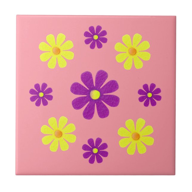 Primavera púrpura e flores amarelas para cozinha (Frente)