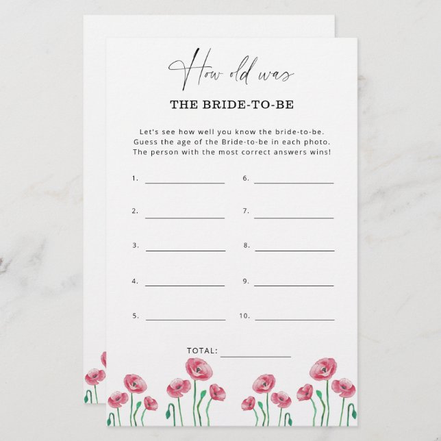 Primavera Summer Quantos anos tinha a noiva (Frente/Verso)