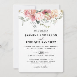 Primavera Tulip Watercolor Buquê Convite De Casame
