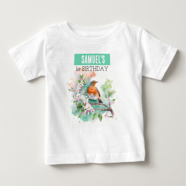 Primavera Vibes Robin - Camiseta primeiro aniversa (Frente)