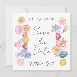 Primavera Watercolor Floral Guarde A Placa De Data