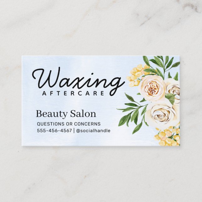 Primavera Watercolor Waxing Aftercare Cartão de vi (Frente)