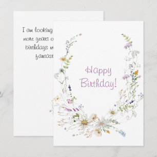 Primavera Watercolor Wildflower Feliz Aniversário