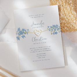 Primavera Wildflower Dusty Blue Wedation Convite