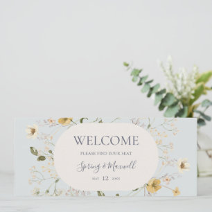 Primavera Wildflower Quadro de Fixação Azul