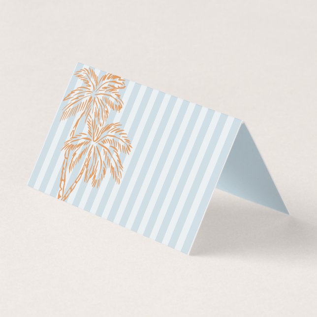 Primaveras de Palma Azul Pastel Beach Party Cards (Frente)