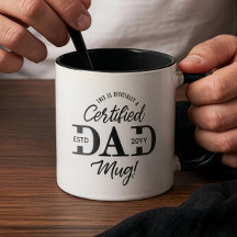 Primeira Caneca de Dia dos Pais Certificado Pai Pr