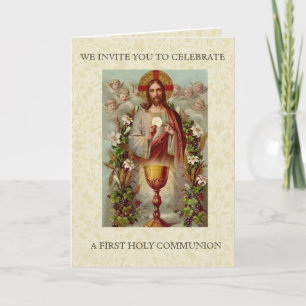 Primeira Comunhão Católica Jesus Convite