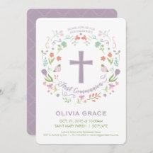 Primeira Comunhão, Convite Personalizado da Menina