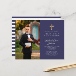 Primeira Comunhão de Foto do Menino da Greve Azul