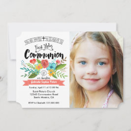 Primeira Comunhão Floral | Convites de Foto