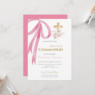 Primeira Comunhão Floral para convite de menina