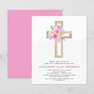 Primeira Comunhão Pastel Floral Rosa Orçamento