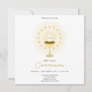 Primeira Comunicação Dourada com Convite Chalice