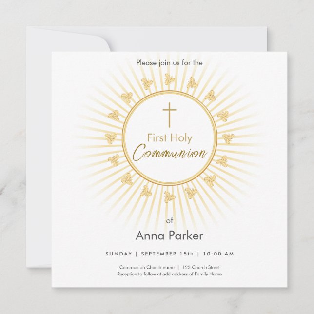 Primeira comunicação Dourada com Cross, Convite (Frente)