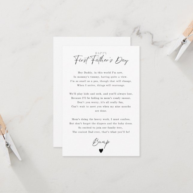 Primeira Dia de os pais: Presente no Impressão do  (Frente/Verso In Situ)