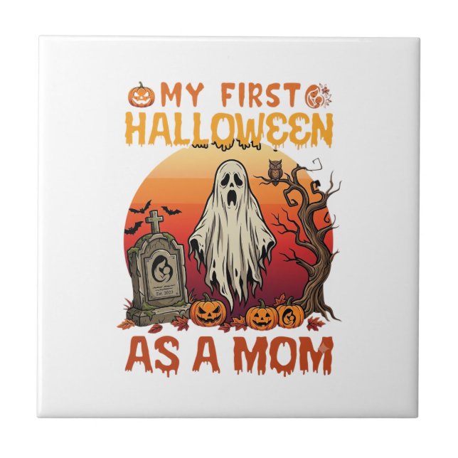 Primeira Mãe de Halloween Tumba de Fantasma Abóbor (Frente)