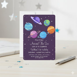 Primeira órbita em torno do convite para primeiro 