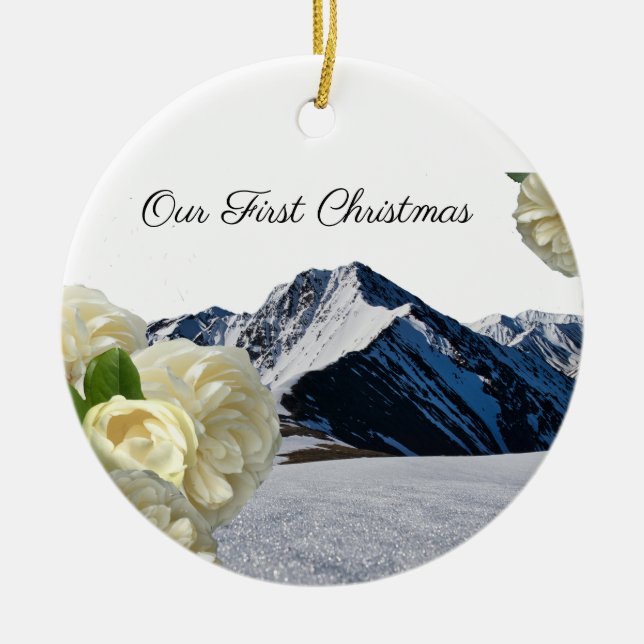 Primeira Rosa de Natal da Montanha Enfeite (Frente)