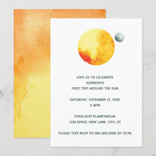 Primeira viagem ao redor do convite do sol