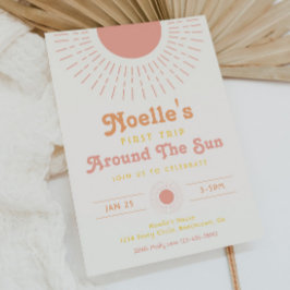 Primeira viagem da garota ao redor do convite do s