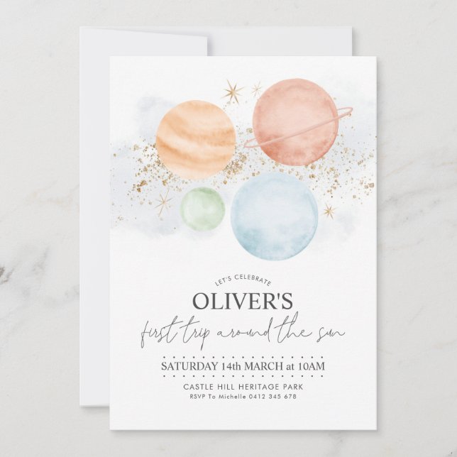 Primeira viagem em torno do convite ao primeiro an (Frente)