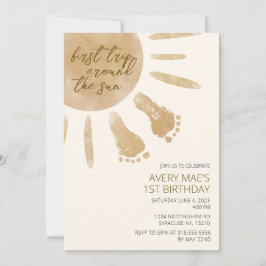 Primeira viagem em torno do convite ao primeiro an