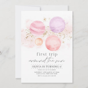 Primeira Viagem Em Torno Do Convite De Aniversário