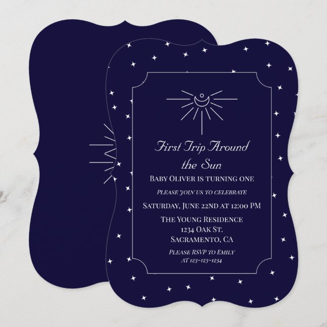 Primeira Viagem Em Torno Do Convite Para primeiro  (Frente/Verso)