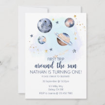 Primeira Viagem Em Torno Do Convite Sun Aniversári