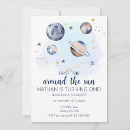 Primeira Viagem Em Torno Do Convite Sun Aniversári