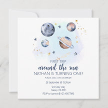 Primeira Viagem Em Torno Do Convite Sun Aniversári