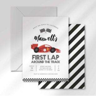 Primeira Volta na Pista Convite de Aniversário