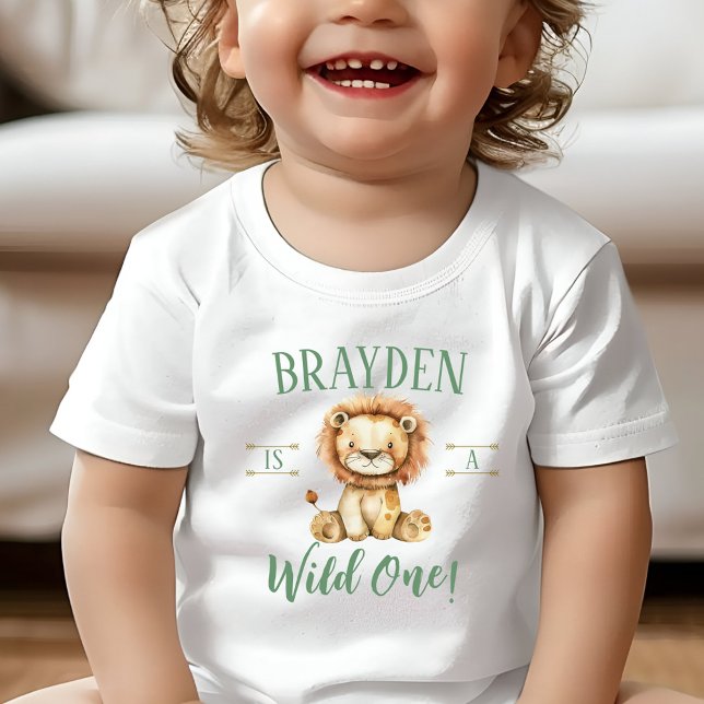 Primeiro Aniversário Camisa De Leão Selvagem De Um (Wild One Lion First Birthday Shirt)