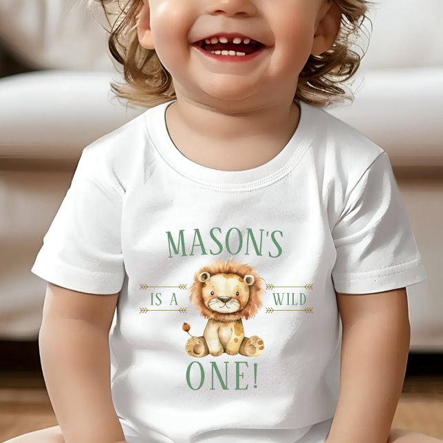 Primeiro Aniversário Camisa De Leão Selvagem De Um (Wild One First Birthday Shirt with Lion)