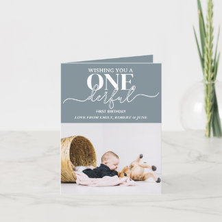 Primeiro aniversário Cartão de Tipografia Maravilh