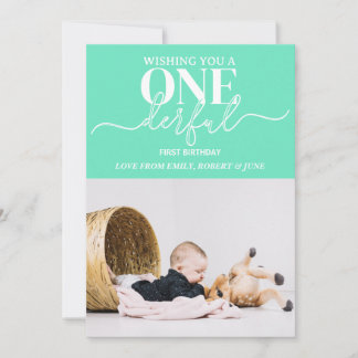 Primeiro aniversário Cartão de Tipografia Maravilh