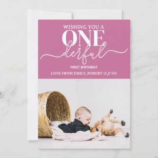 Primeiro aniversário Cartão de Tipografia Maravilh