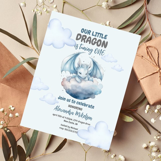 Primeiro aniversario De Bebê De Dragão De Cor Azul (Criador carregado)