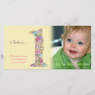 Primeiro aniversario De Bebês Obrigado Cartão com