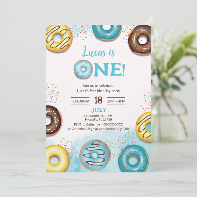 Primeiro aniversario de Convite (Em pé/Frente)