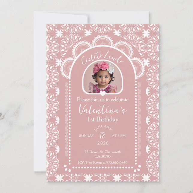 Primeiro aniversario de Convite Cielito Lindo com  (Frente)