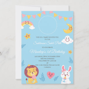 Primeiro aniversario de convite para o caminho dig