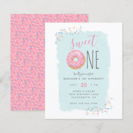 Primeiro aniversario de doçura cor-de-rosa doce